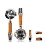 ECM 89488 - Olive wood handle set with lever valves